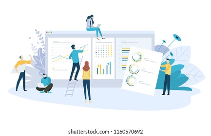 Vector illustration concept of business strategy and planning. Creative flat design for web banner, marketing material, business presentation, online advertising.