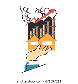 Vector illustration concept for business strategy and industrial planning. Economic and statistic. Business Plan