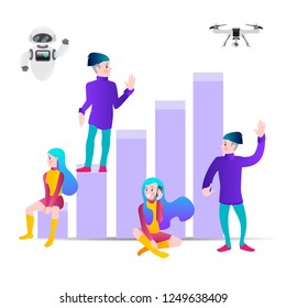 Vector illustration concept of business success, motivation, ambition. Modern flat design for online advertising, business presentations, web banners and much more.