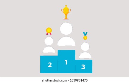 Vector illustration concept of business success, leadership, awards, , goal, winning plan, competition. Creative flat design for web banner, career, successful projects , business material.