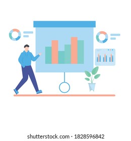 Vector illustration concept of business workflow, time management, planning, task app, teamwork, meeting. Creative flat design for web banner, marketing material, business presentation