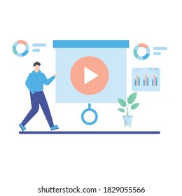 Concepto de ilustración vectorial de flujo de trabajo de negocios, administración de tiempo, planificación, aplicación de tareas, trabajo en equipo, reunión. Diseño plano creativo para banner web, material de marketing, presentación empresarial