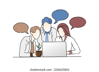 Concepto de ilustración vectorial de flujo de trabajo de negocios, administración de tiempo, planificación, aplicación de tareas, trabajo en equipo, reunión. Diseño plano creativo, discusiones de trabajo.