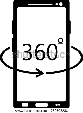 Vector illustration concept cell phone and virtual reality 360 degrees