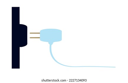 
Vector illustration concept of charging with charger,  socket on white background.