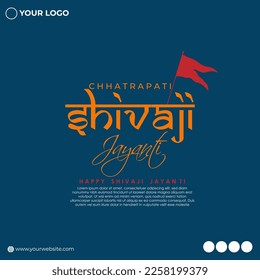 Concepto de ilustración de pantalla de Chhatrapati Shivaji Maharaj Jayanti con caligrafía hindi que significa Shiv Jayanti.