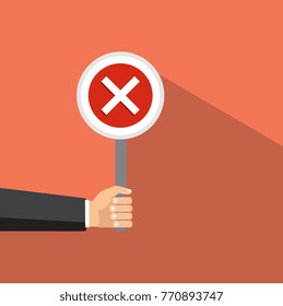 Vector illustration. The concept of choice, the right choice and a wrong decision.