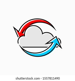 Vector illustration concept of cloud sync computing isolated