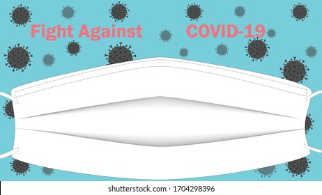 vector Illustration concept coronavirus COVID-19,Wear a mask to prevent infection with new coronavirus pneumonia
