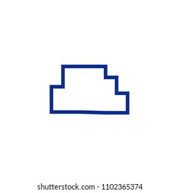 Vector illustration, concept creative data online on dark gray 8 bit cloud datacenter icon geometric for good and success management business isolated on white background