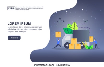 Vector illustration concept of delivery with character. Modern illustration conceptual for banner, flyer, promotion, marketing material, online advertising, business presentation