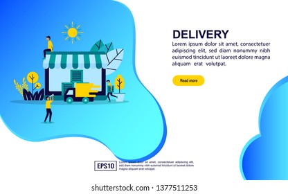 Vector illustration concept of delivery. Modern illustration conceptual for banner, flyer, promotion, marketing material, online advertising, business presentation