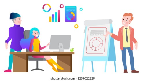 Vector illustration concept of distance education, online courses, webinars, trainings. Modern flat design for online advertising, websites and much more.