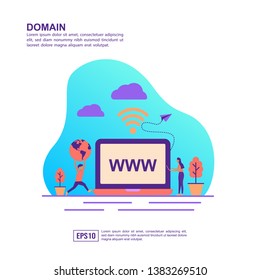 Vector illustration concept of domain. Modern illustration conceptual for banner, flyer, promotion, marketing material, online advertising, business presentation