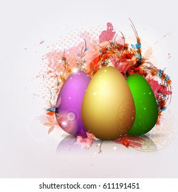 Vector illustration of the concept of easter. Eggs on an abstract background.
