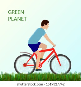 vector illustration. concept of ecology and green planet. flat style