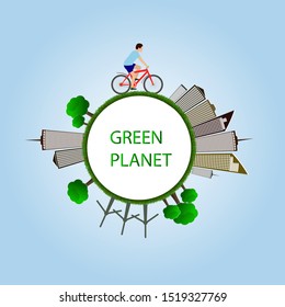 vector illustration. concept of ecology and green planet. flat style