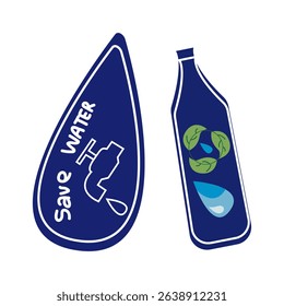 Vector illustration, concept of ecology, green energy and saving earth environment problem. Eco flat stickers for patches, poster, banner. Caring for nature