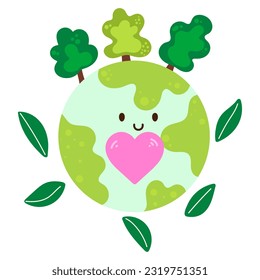 Vector illustration of Concept of ecology, zero waste and sustainability for print ,design, greeting card,sticker,icon.