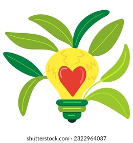 Vector illustration of Concept of ecology, zero waste and sustainability for print ,design, greeting card,sticker,icon.