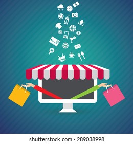 vector illustration concept for e-commerce, online shopping