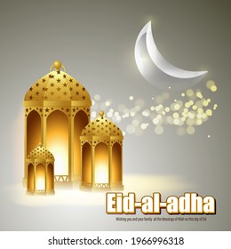 Vector illustration concept of Eid al-Adha, also known as Bakra Eid. Wear mask, Stay Safe.