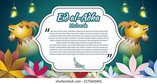 Vector illustration concept of Eid al-Adha greeting