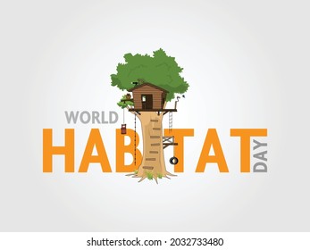 Vector illustration concept elements for World Habitat Day. Suitable for greeting cards, posters, logos, banners, and etc.