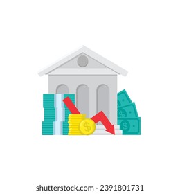 vector illustration of the concept of financial crisis, financial crisis. vector illustration in flat style