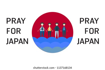 Vector illustration in concept of flood at Japan country. Pray for Japanese at Takatsuki city.