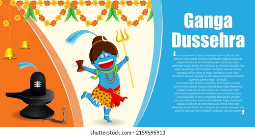 Vector illustration concept of Ganga Dussehra greeting