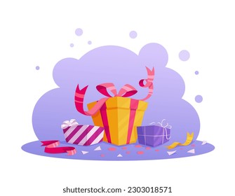Vector illustration of the concept of gifts.