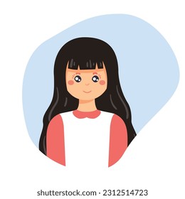 Vector illustration concept with girl portrait. working concept illustration