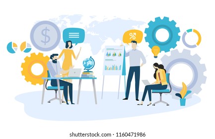 Vector illustration concept of global investment, market trends, economic analysis, startups. Creative flat design for web banner, marketing material, business presentation, online advertising. Vector illustration concept of global investment, market trends, economic analysis, startups. Creative flat design for web banner, marketing material, business presentation, online advertising.