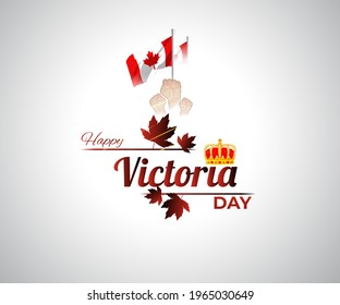 Vector illustration concept greeting of Happy Victoria Day, Canada.