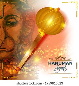 Vector illustration concept of Hanuman Jayanti with Gada, weapon of the Hindu God Hanuman.