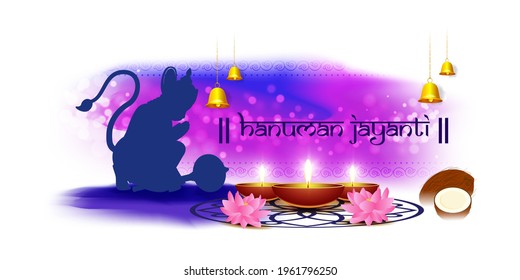 Concepto de ilustración vectorial de Hanuman Jayanti con Gada, arma del dios hindú Hanuman.