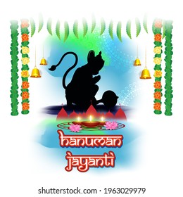 Vector illustration concept of Hanuman Jayanti with Gada, weapon of the Hindu God Hanuman.