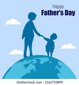 Vector illustration concept of Happy Fathers day greeting