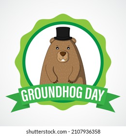 Vector illustration concept of Happy Groundhog Day greeting