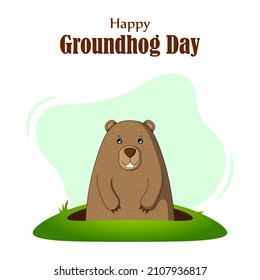 Vector illustration concept of Happy Groundhog Day greeting