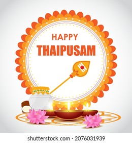 Vector illustration concept of Happy Thaipusam or Thaipoosam greeting 