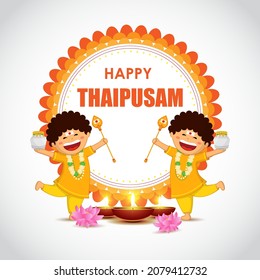 Vector illustration concept of Happy Thaipusam or Thaipoosam greeting