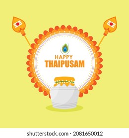 Vector illustration concept of Happy Thaipusam or Thaipoosam greeting
