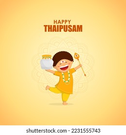 Vector illustration concept of Happy Thaipusam or Thaipoosam greeting