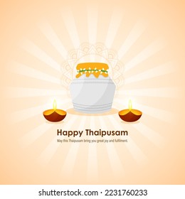 Vector illustration concept of Happy Thaipusam or Thaipoosam greeting
