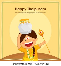Vector illustration concept of Happy Thaipusam or Thaipoosam greeting