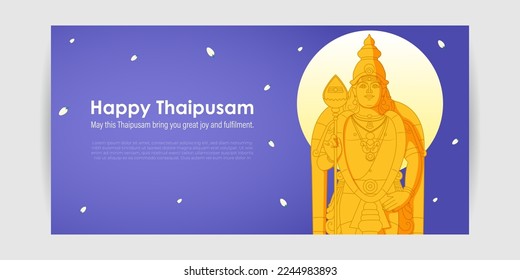 Vector illustration concept of Happy Thaipusam or Thaipoosam greeting 