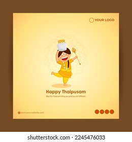 Vector illustration concept of Happy Thaipusam or Thaipoosam greeting 