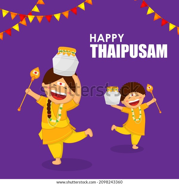 Vector Illustration Concept Happy Thaipusam Thaipoosam Stock Vector ...